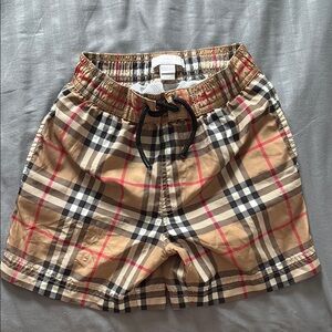 Burberry Beige and Black Plaid Shorts